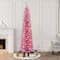7ft. Pre-Lit Pink Tinsel Artificial Christmas Tree, Clear Lights